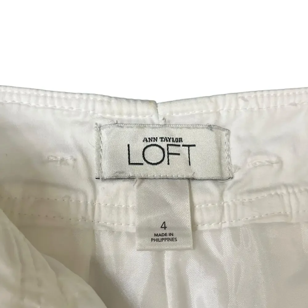 Ann Taylor LOFT lined white high rise chino shorts women's 4 - Picture 6 of 7